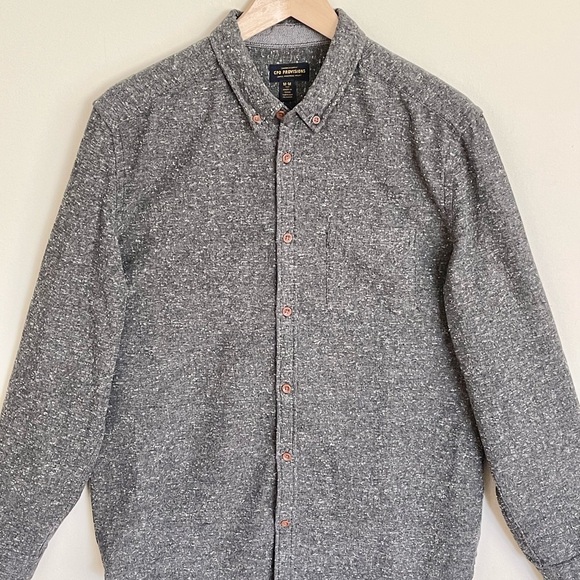 CPO Provisions Acrylic Blend Gray Button Down Shirt Men’s Medium - Picture 3 of 11